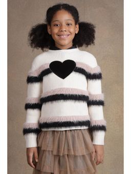 One Friday - Girls Multi-Color Stripes Sweater