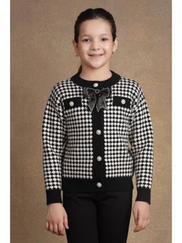 One Friday - Girls Black Checks Sweater