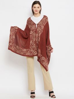 KnitStudio - Rust Botanical Knitted Shawl