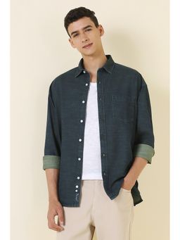 Allen Solly - Men Navy Blue Textured Full Sleeves Casual Shacket