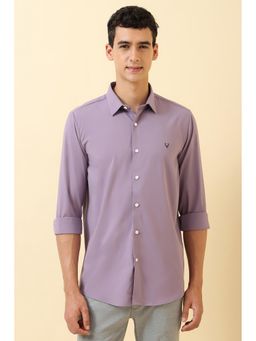Allen Solly - Men Lilac Solid Full Sleeves Casual Shirt