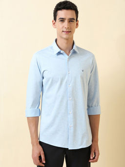 Allen Solly - Men Light Blue Printed Full Sleeves Casual Shirt