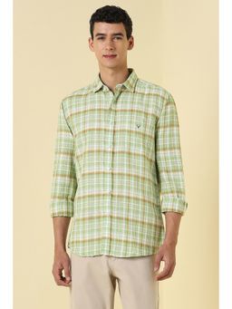 Allen Solly - Men Green Check Full Sleeves Casual Shirt
