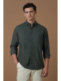 Allen Solly - Men Green Solid Full Sleeves Casual Shirt
