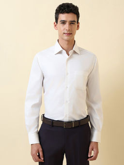 Allen Solly - Men White Textured Full Sleeves Formal Shirt