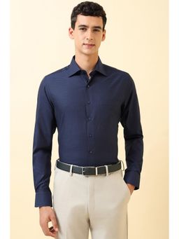 Allen Solly - Men Navy Blue Printed Full Sleeves Formal Shirt
