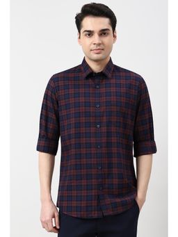 Peter England - Men Multicolor Slim Fit Check Full Sleeves Casual Shirt