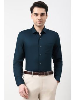 Peter England - Men Navy Blue Slim Fit Full Sleeves Formal Shirt