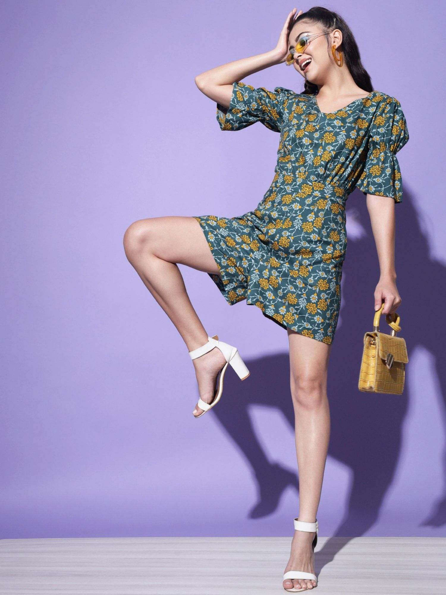 trend arrest Green Printed Playsuit-picture-39