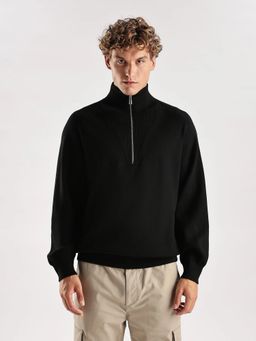 Calvin Klein - Men Black Solid Regular Fit Viscose Sweater