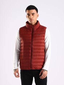 Calvin Klein - Men Maroon Solid Regular Fit Puffer Jacket