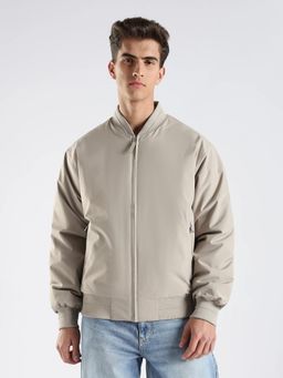 Calvin Klein - Men Beige Solid Regular Fit Polyester Jacket