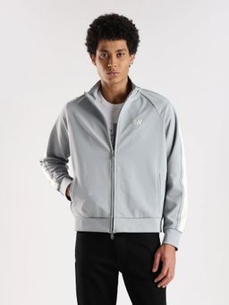 Calvin Klein - Men Grey Solid Polyester Jacket