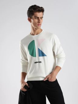 Calvin Klein - Men White Relaxed Fit Cotton Pullover Sweater
