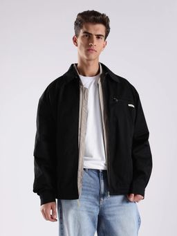 Calvin Klein - Men Black Solid Relaxed Fit Cotton Jacket