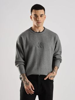 Calvin Klein - Men Grey Relaxed Fit Viscose Sweater