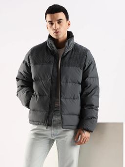 Calvin Klein - Men Grey Solid Regular Fit Polyester Puffer Jacket
