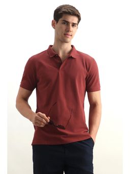 Allen Solly - Men Red Floral Printed Polo Neck T-shirt