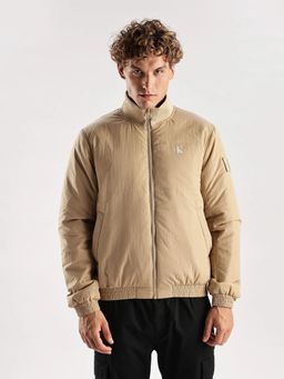 Calvin Klein - Men Beige Solid Regular Fit Nylon Puffer Jacket