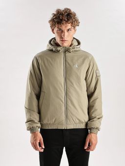 Calvin Klein - Men Olive Solid Regular Fit Nylon Puffer Jacket