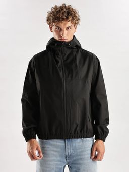 Calvin Klein - Men Black Solid Regular Fit Polyester Windcheater
