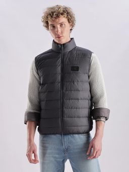 Calvin Klein - Men Grey Solid Regular Fit Nylon Puffer Jacket