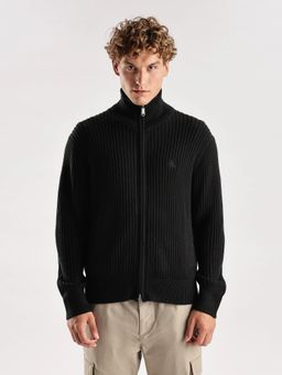 Calvin Klein - Men Black Solid Regular Fit Tencel Sweater