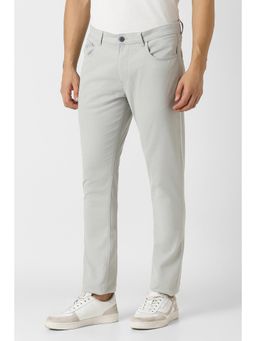 Peter England - Men Grey Solid Slim Fit Trouser