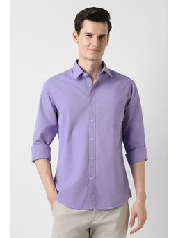 Peter England - Men Lavender Solid Slim Fit Shirt