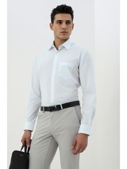 Van Heusen - Men Light Blue Regular Fit Printed Full Sleeves Formal Shirt