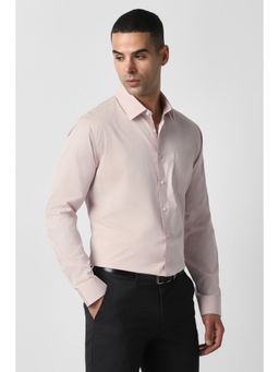 Van Heusen - Men Light Pink Slim Fit Solid Full Sleeves Formal Shirt