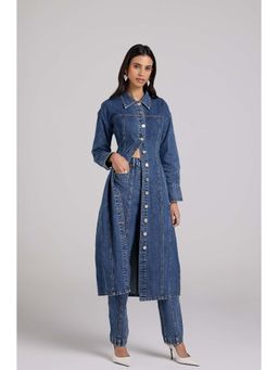 Qua - Blue Panelled Jeans