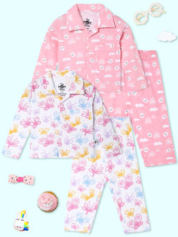 The Mom Store - Kids Cutey Bunny & Spring Wings Shirt & Pyjama (Set of 4)