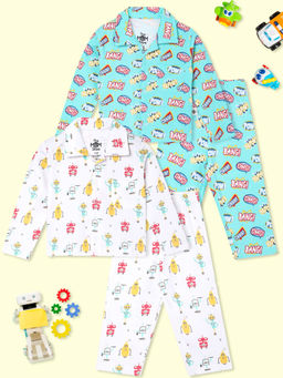 The Mom Store - Robo Club & Mighty Fighter Shirt & Pyjama (Set of 4)