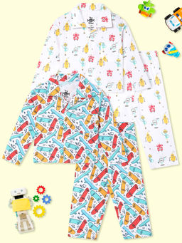 The Mom Store - Ready To Skate & Robo Club Shirt & Pyjama (Set of 4)