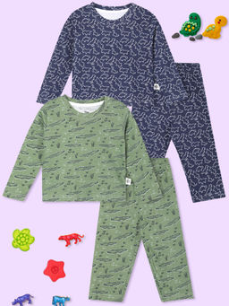 The Mom Store - The Alligator & Dinos Rule T-Shirt & Pyjama (Set of 4)