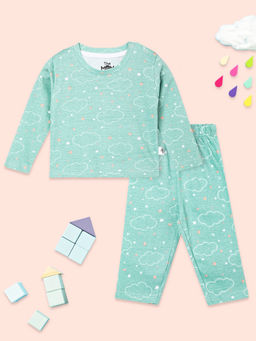 The Mom Store - Aqua On Cloud Mine T-Shirt & Pyjama (Set of 2)
