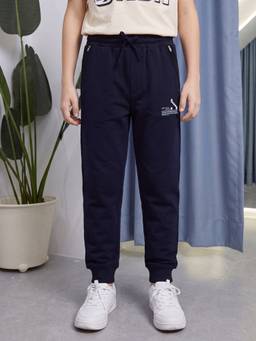 Lil Tomatoes - Navy Blue Terry Solid/Plain Track Pant