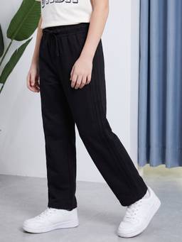 Lil Tomatoes - Black Terry Solid/Plain Track Pant