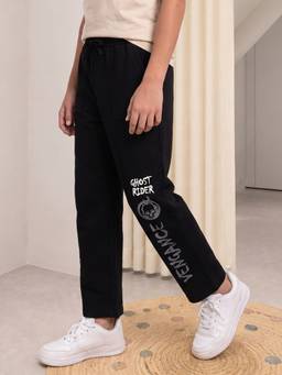 Lil Tomatoes - Black Terry Typography Track Pant