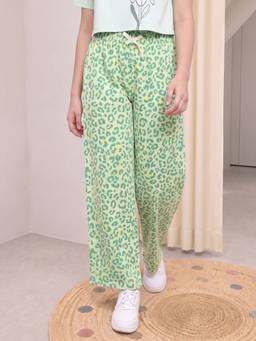 Lil Tomatoes - Green Terry Printed Track Pant