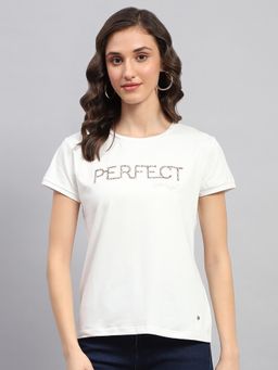 Monte Carlo - Women's Solid White Round Neck Full Sleeve T-Shirt