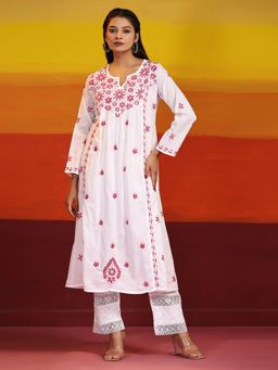 HOUSE OF KARI - Pink Fizaa Cotton Chikankari Kurta
