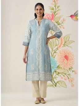 Lakshita - Spa Printed Linen Straight Kurta