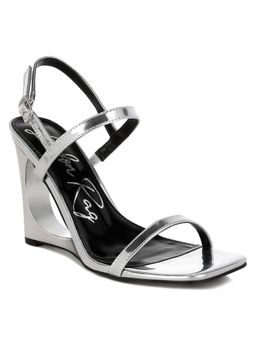 London Rag - Silver Metallic Fantasy Wedges Heels