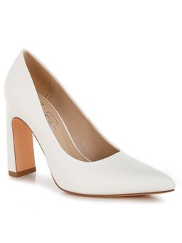 London Rag - White Faux Leather Pump Heels
