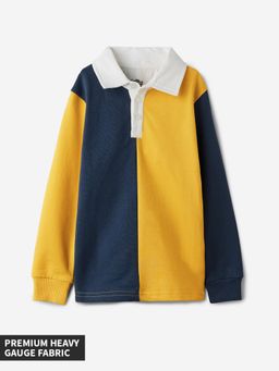 The Souled Store - Original Solids: Blue, Mustard (Colourblock) Boys Sweatshirt