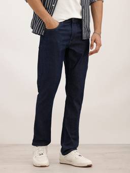 WROGN - Blue Solid Regular Fit Denim Jeans