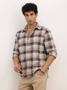 WROGN - Multi-Color Regular Fit Checkered Full Sleeve Shirt