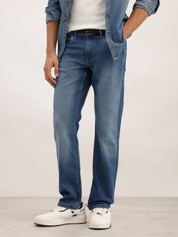 WROGN - Blue Washed Straight Fit Denim Jeans